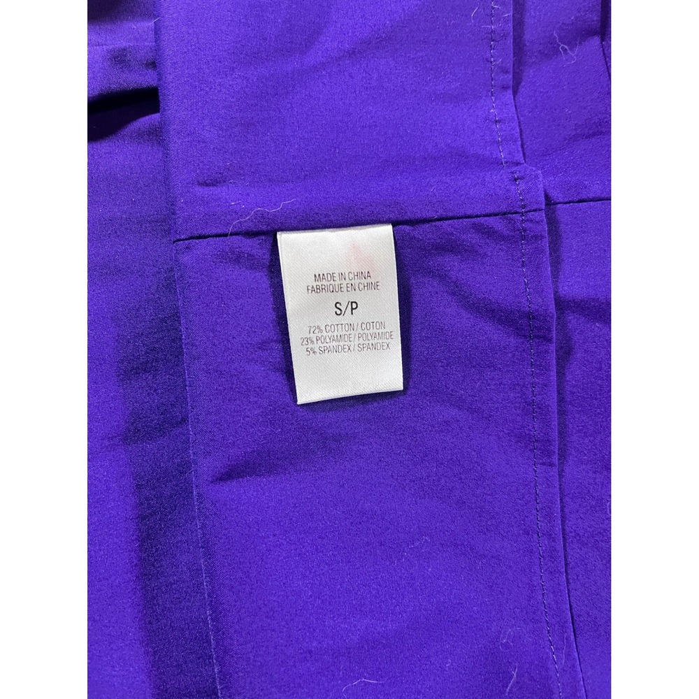 Theory‎ Ishana Luxe Cotton Blend Lined Off Shoulder Purple Career Work Blouse S - Picture 4 of 6